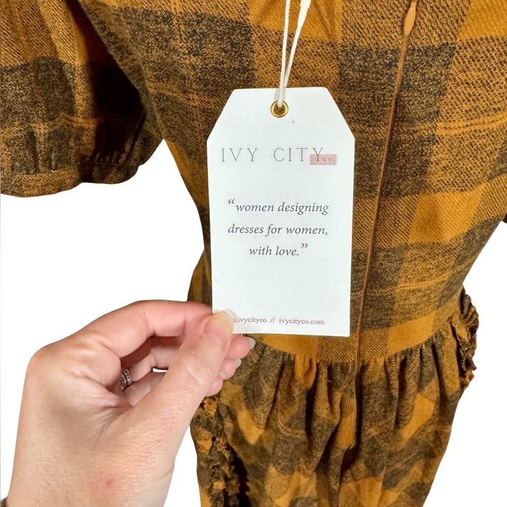 NEW NWT Ivy City Co Kimball Midi Dress in Plaid Flannel - Picture 10 of 16